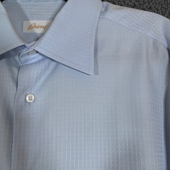 Brioni 100% Cotton Button Up Formal Dress Shirt - Men's Size 17/ 43 - Blue - Picture 2 of 9